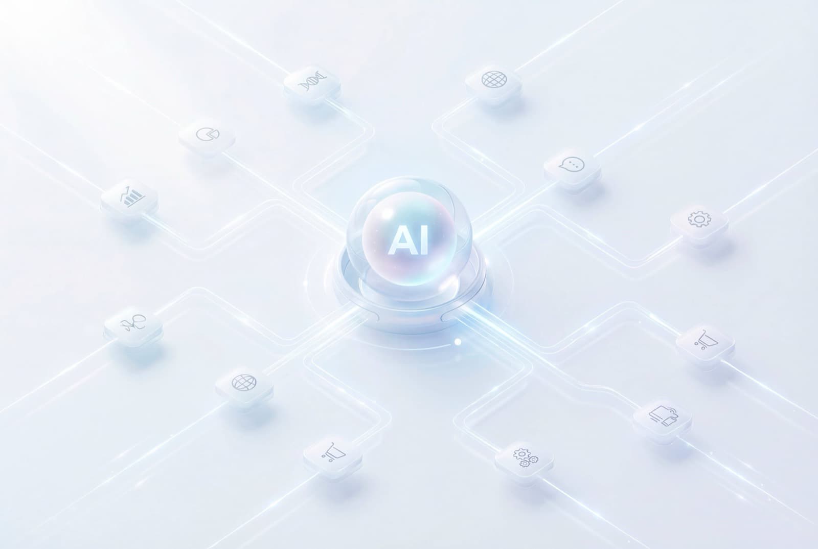 Abstract network of connected nodes representing intellectual property data